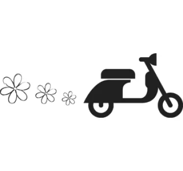 Vespa mit Blumen Aufkleber - TenStickers