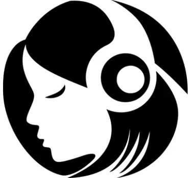 Wandtattoo Frau mit Kopfhörern - TenStickers