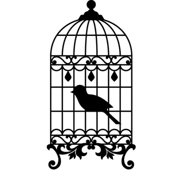 Vintage Vogelkäfig Aufkleber - TenStickers