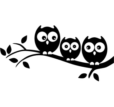 Wandtattoo Schlafzimmer Vogel Eulen auf dem Ast - TenStickers