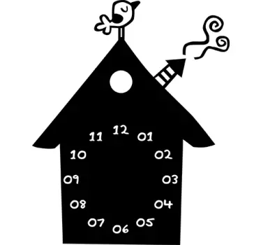 Vogelhaus Uhr Aufkleber - TenStickers
