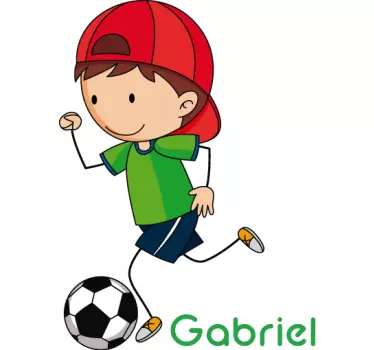 Junge mit Ball Wandtattoo Fußball - TenStickers