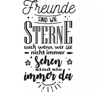 Wandtattoo Wohnzimmer Wandtattoo Freunde sind wie Sterne - TenStickers