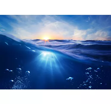 Wandtattoo Badezimmer Folie Duschkabine Sonne im Meer - TenStickers