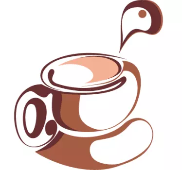 Wandtattoo ausgefallende Kaffeetasse - TenStickers