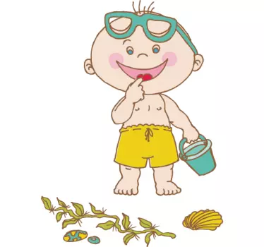 Wandtattoo Baby am Strand - TenStickers