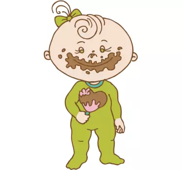 Wandtattoo Baby mit Schokolade - TenStickers
