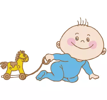 Wandtattoo Baby mit Spielzeug - TenStickers