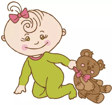 Wandtattoo baby und Teddybär - TenStickers