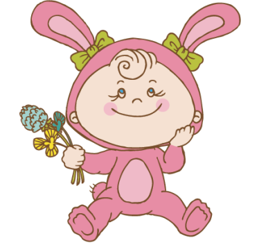 Wandtattoo Babyzimmer Hässchenkostüm - TenStickers