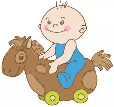 Wandtattoo Babyzimmer Schaukelpferd - TenStickers