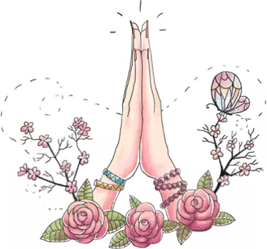 Wandtattoo betende Hände - TenStickers