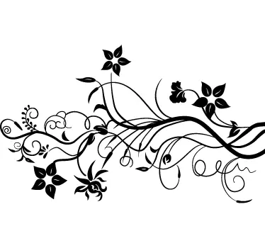 Wandtattoo Pflanzen Blumenranke - TenStickers