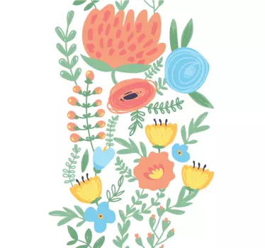 Türaufkleber bunte Blumenwiese - TenStickers