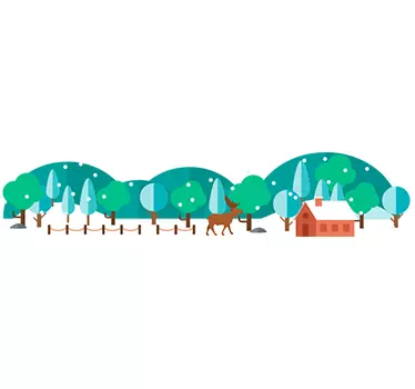 Wandtattoo Bordüre Winterwald - TenStickers
