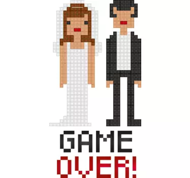 Ehepaar Game Over Wandtattoo Wohnzimmer - TenStickers
