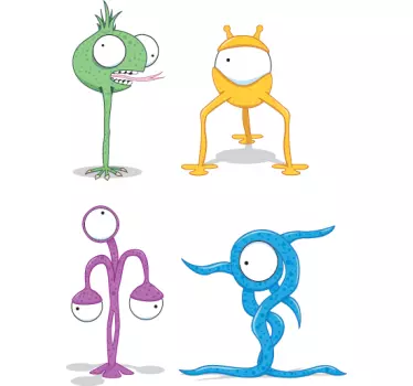 Wandtattoo Bunte Monster - TenStickers