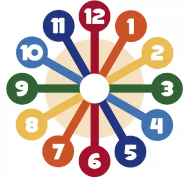 Wandtattoo bunte Uhr - TenStickers
