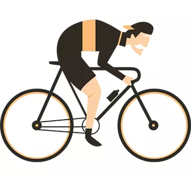 Wandtattoo Deko Radfahrer klassisch - TenStickers