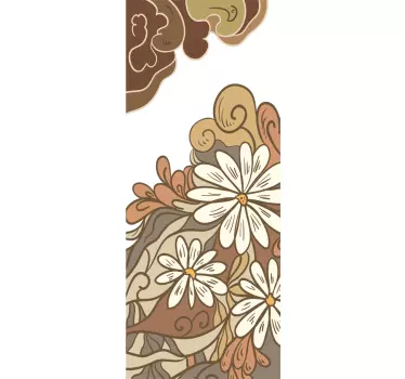 Türaufkleber dekorative Blumen - TenStickers