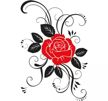 Wandtattoo elegante Rose - TenStickers