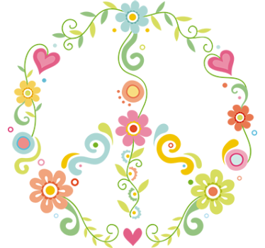 Wandtattoo florales Peacezeichen - TenStickers