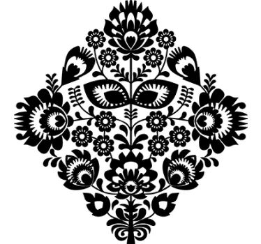 Wandtattoo florales Viereck - TenStickers