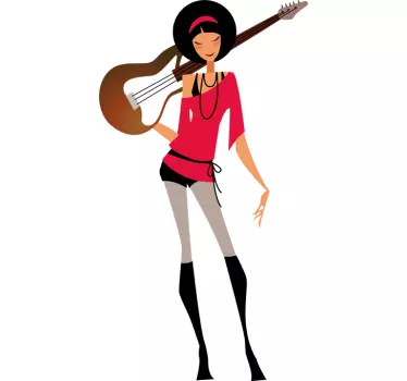 Wandtattoo Frau mit Gitarre - TenStickers