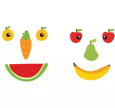 Wandtattoo Früchte Smiley - TenStickers