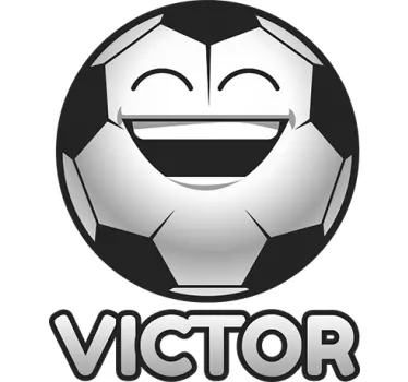 Lachender Fußball mit Namen Wandtattoo Fußball - TenStickers