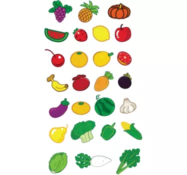 Wandtattoo Gemüse und Früchte - TenStickers
