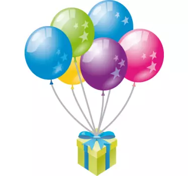 Wandtattoo Geschenk und Luftballons - TenStickers