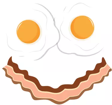 Wandtattoo Gesicht Speck und Ei - TenStickers