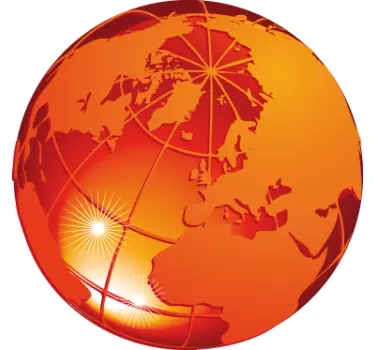 Wandtattoo Globus mit Nordpol - TenStickers