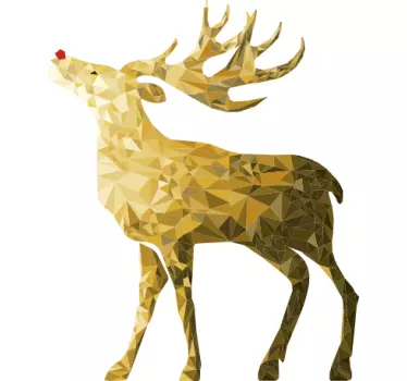 Wandtattoo goldenes Rentier - TenStickers