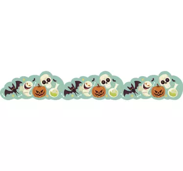 Wandtattoo Kinderzimmer Halloween Kürbis Gespenst Fledermaus - TenStickers