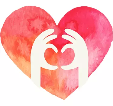 Wandtattoo Herz mit Händen - TenStickers