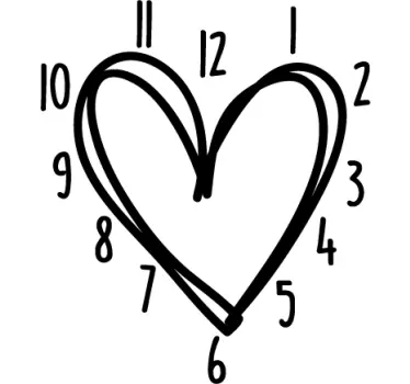 Wandtattoo Herz Uhr - TenStickers