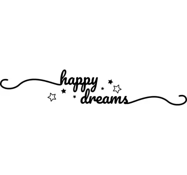 Text Aufkleber Happy dreams Traum - TenStickers