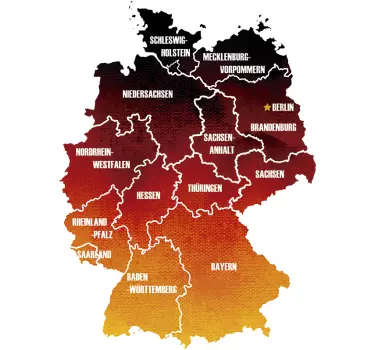 Wandtattoo Wohnzimmer Karte Bundesländer - TenStickers