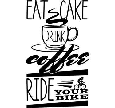 Wandtattoo Küche Kaffee und Fahrrad - TenStickers