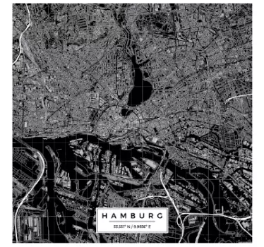 Wandtattoo Karte Hamburg - TenStickers