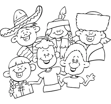 Wandtattoo Kinder verschiedener Nationen - TenStickers