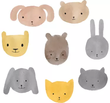 Wandtattoo Kinderzeichnung Tiere - TenStickers