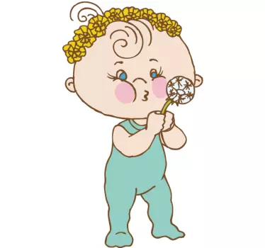 Wandtattoo Kinderzimmer Baby mit Pusteblume - TenStickers
