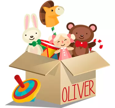 Wandtattoo kinderzimmer spielzeugkisten abenteuer - TenStickers