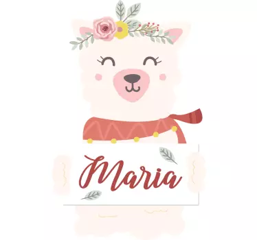 Wandtattoo Kinderzimmer süßes tier mit schild - TenStickers