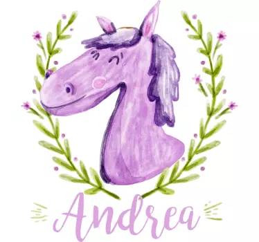 Wandtattoo Kinderzimmer verspieltes einhornporträt - TenStickers
