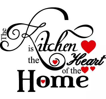 Wandtattoo Küche Kitchen Heart - TenStickers