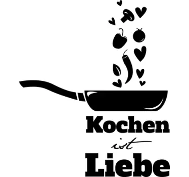 Wandtattoo Küche Spruch Kochen ist Liebe - TenStickers